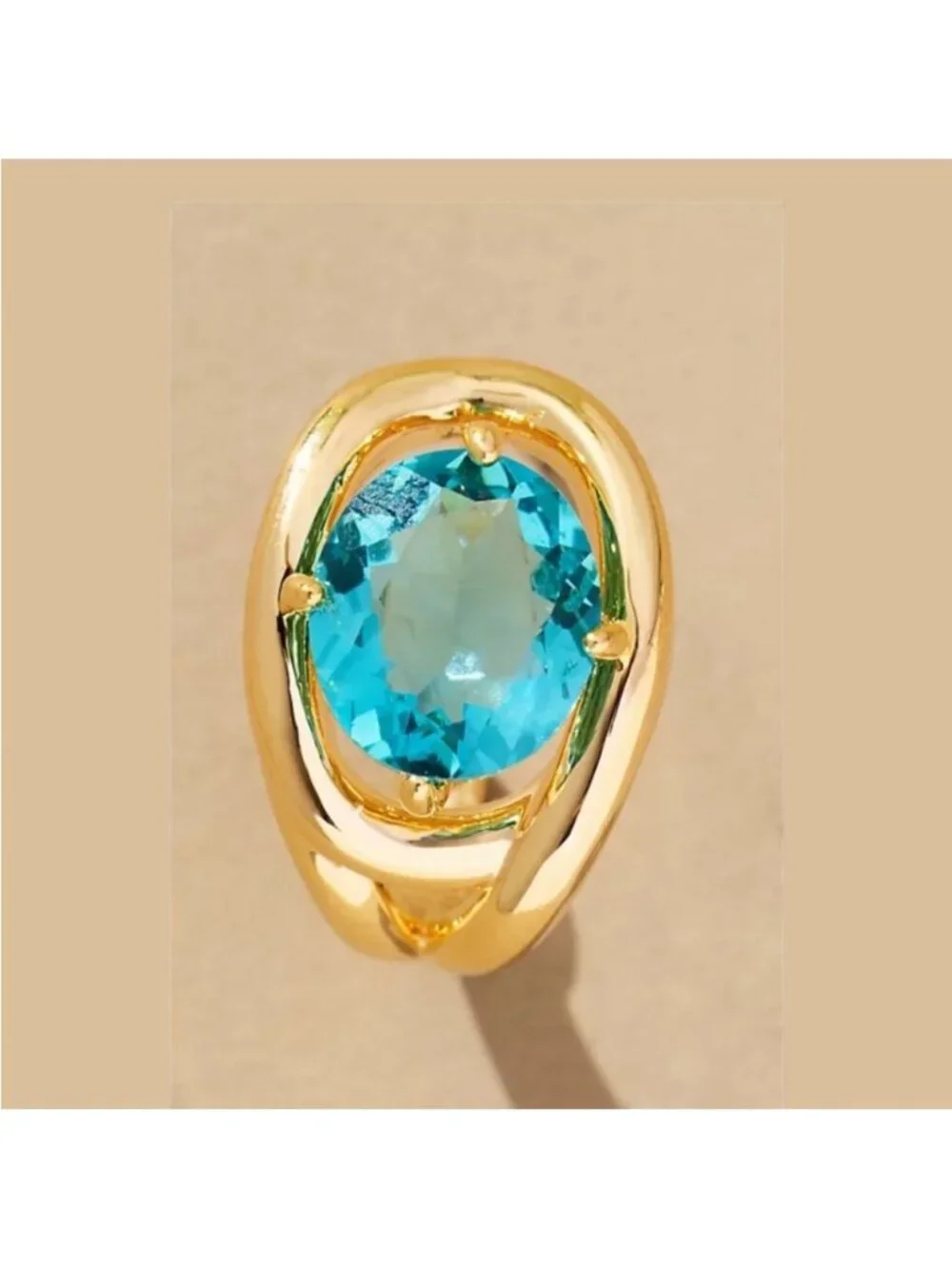 New! Anthropologie Blue Curved Stone Huggie Earrings NWT